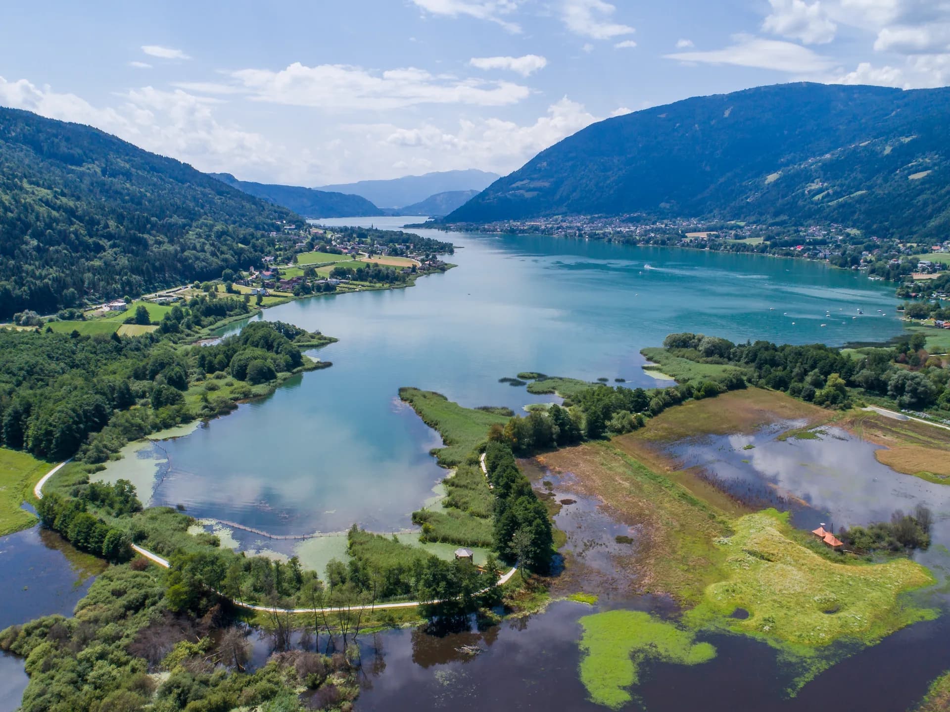 Ossiacher See und Bleistätter Moor aus der Luft